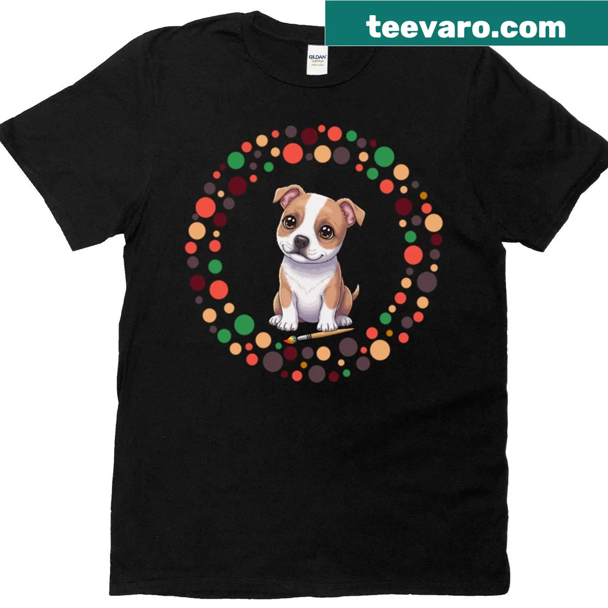 Staffordshire Bull Terrier graphic for Dot Day — on a men's t-shirt
