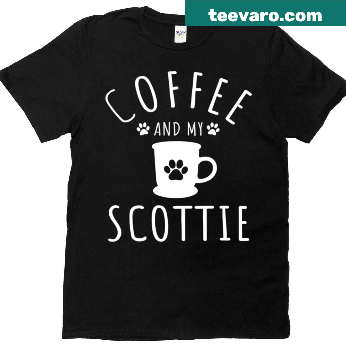 Typography tee celebrating coffee and Scottish culture — on a men's t-shirt