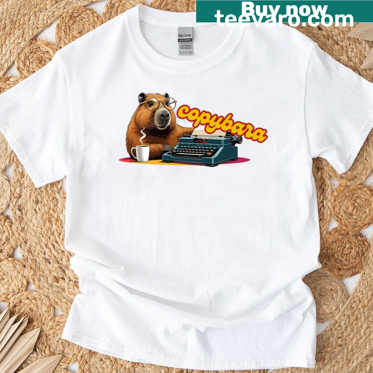 Cute capybara graphic on a t-shirt for copywriters and marketers. — on a men's t-shirt