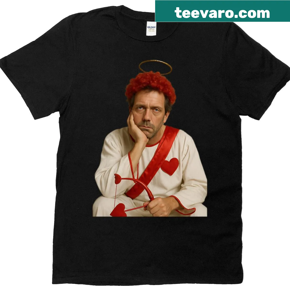 Funny Cupid doctor design with hearts for Valentine's Day t-shirt — on a men's t-shirt