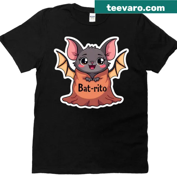 Cartoon batrito graphic on Halloween t-shirt