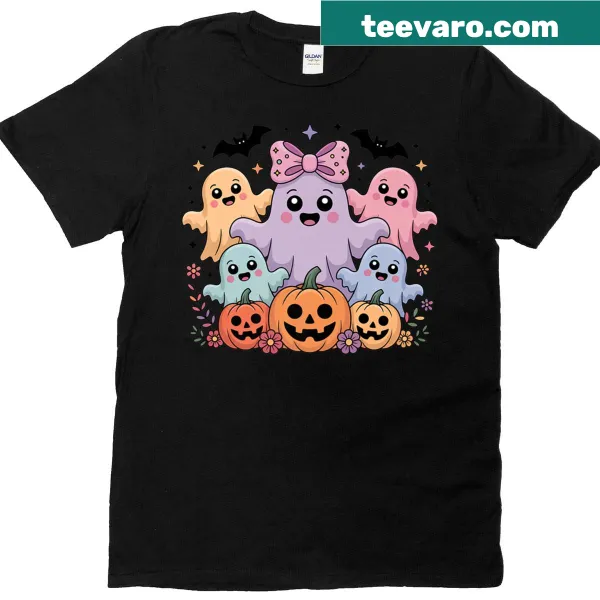 Kawaii ghost family Halloween t-shirt design