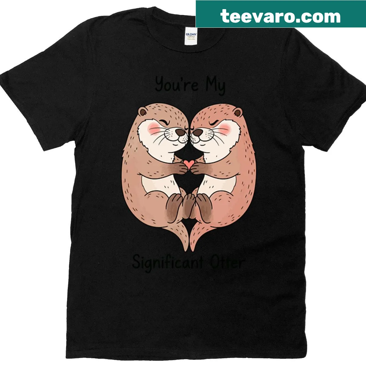 Cute otter couple t-shirt with 'Significant Otter' quote — on a men's t-shirt