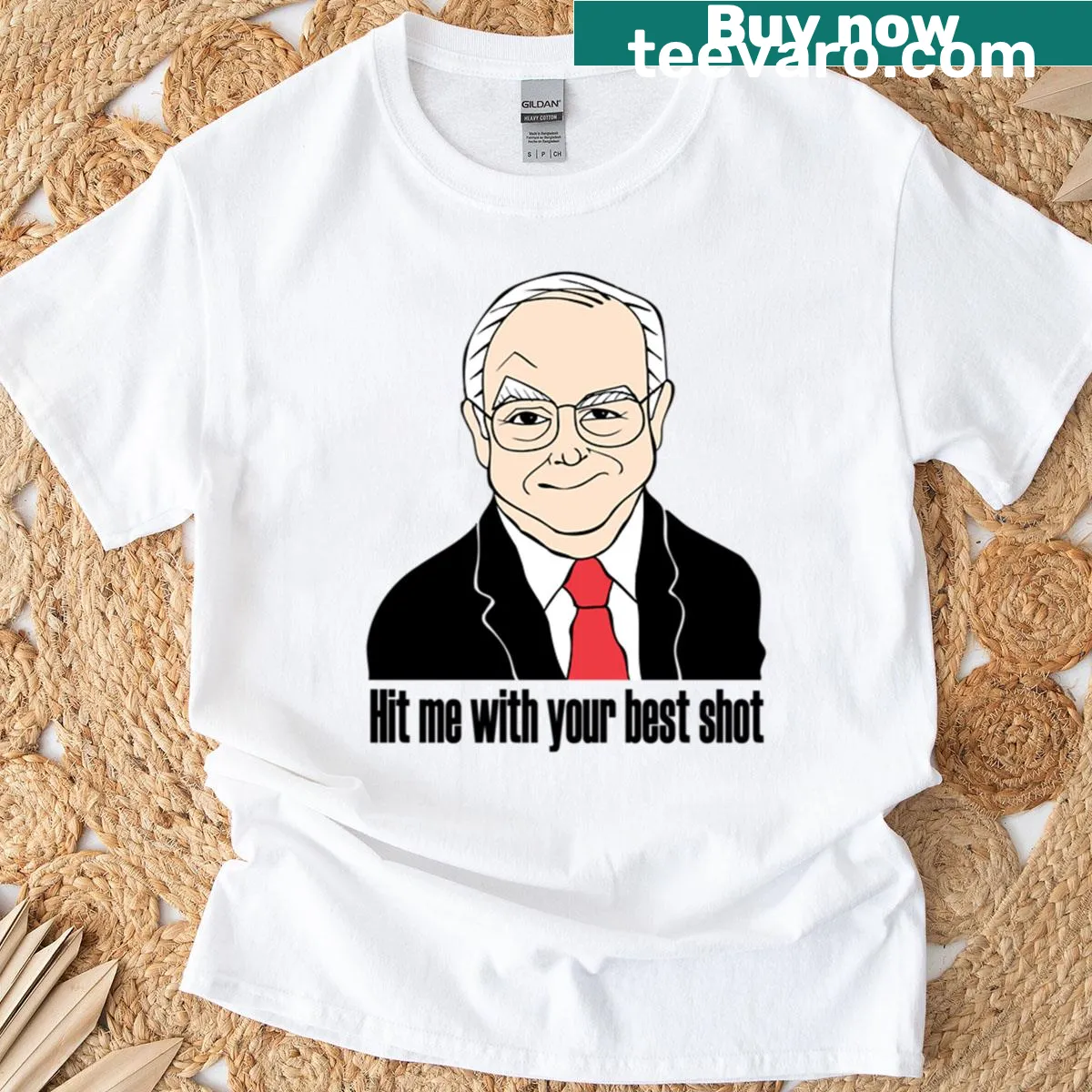 Oversized funny t-shirt with Dick Cheney graphic — on a men's t-shirt
