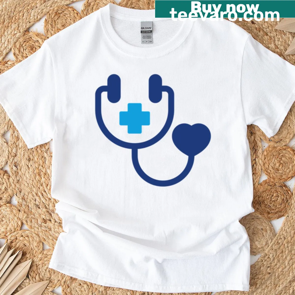 Occupational symbols graphic for medical professionals on T-shirt — on a men's t-shirt