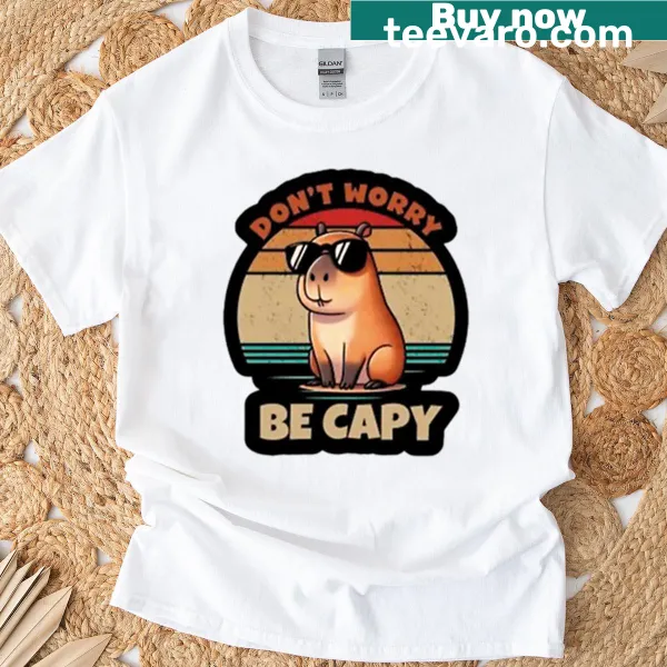 Retro design with capybara and funny slogan.