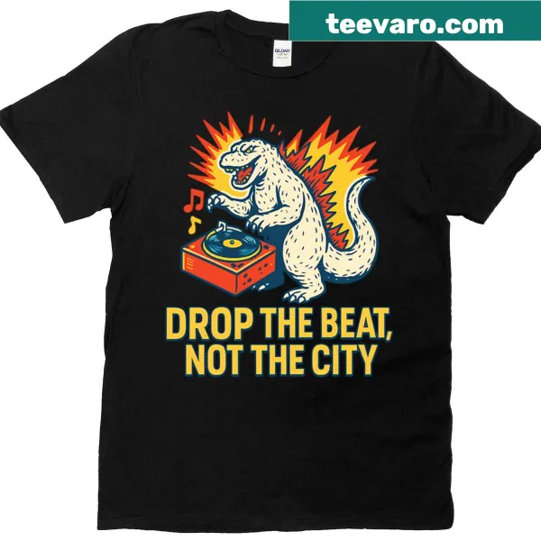 Retro DJ monster design t-shirt with fun graphics