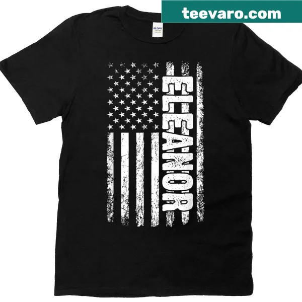 Retro t-shirt featuring the name Eleanor and an American flag design