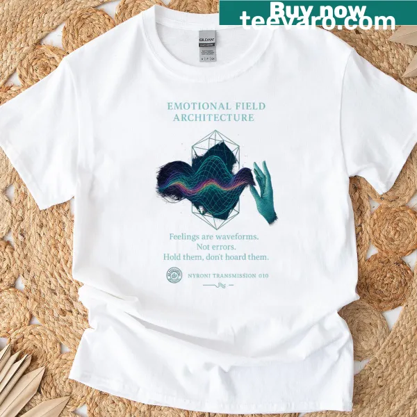 Inspirational t-shirt featuring Emotional Field Resonator text