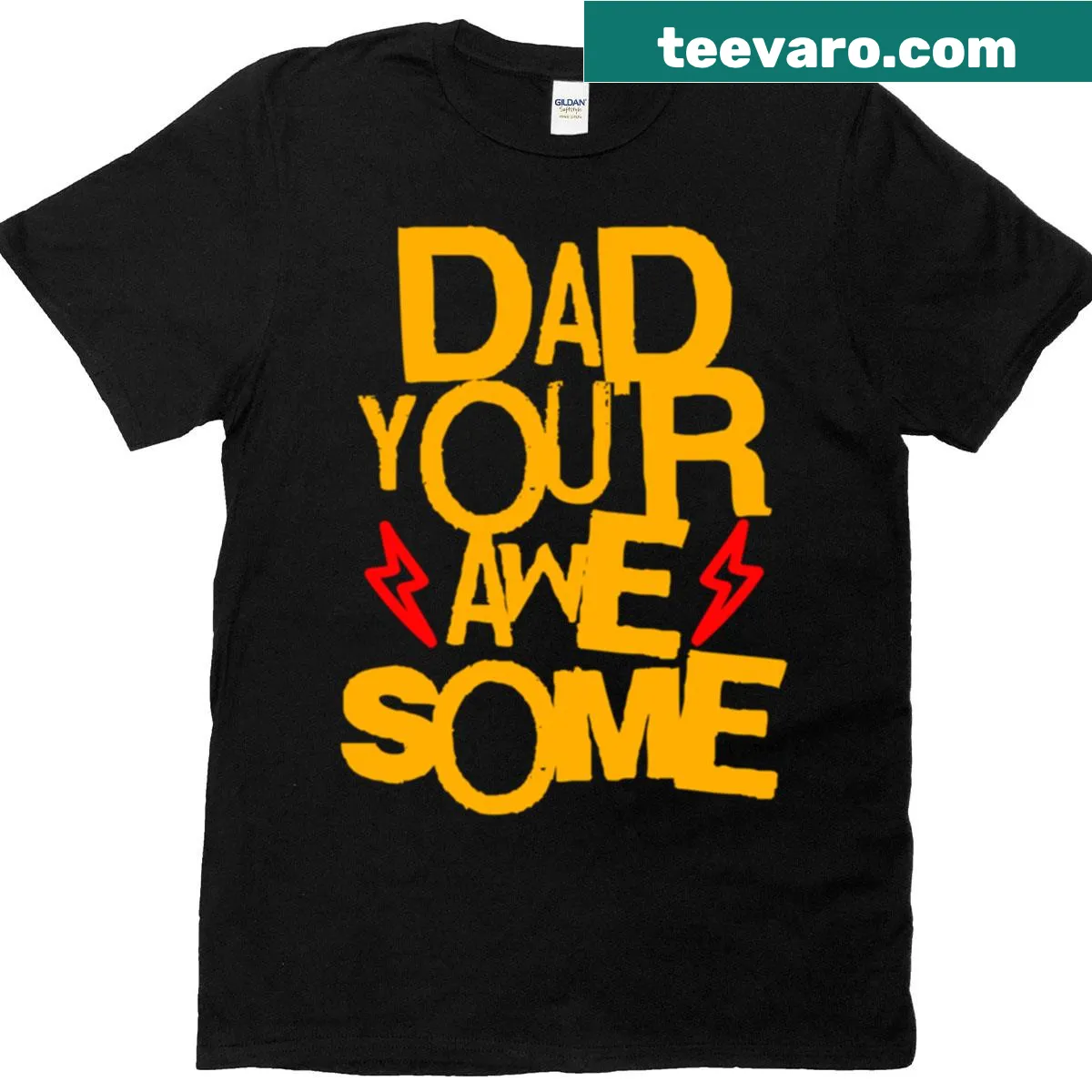 Typography design t-shirt stating 'dad Youre Awesome' — on a men's t-shirt