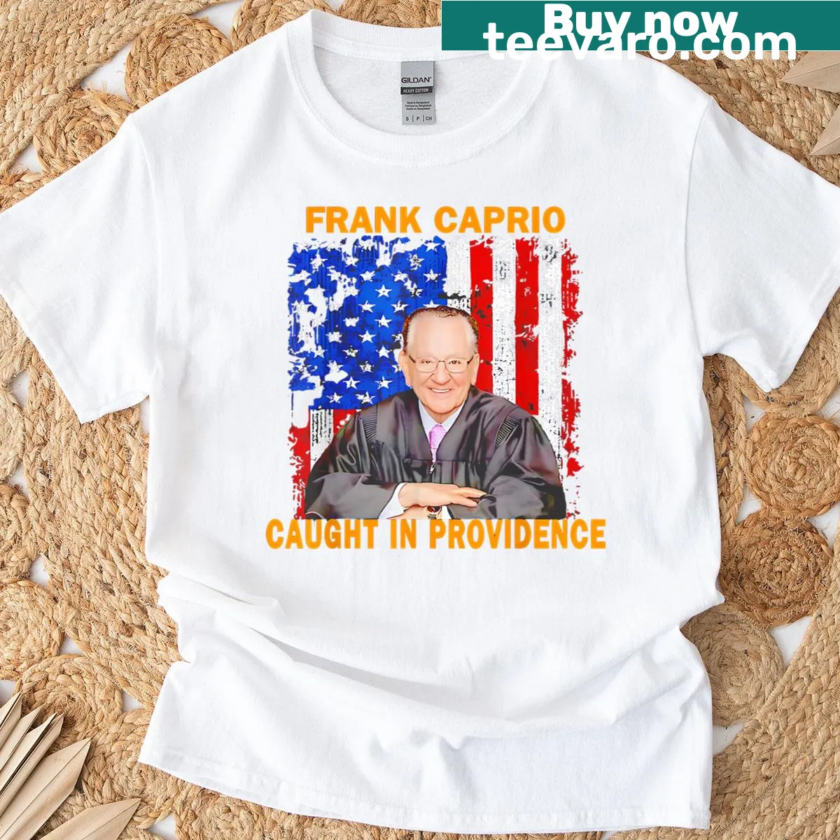 Illustration of Frank Caprio on a casual T-shirt — on a men's t-shirt