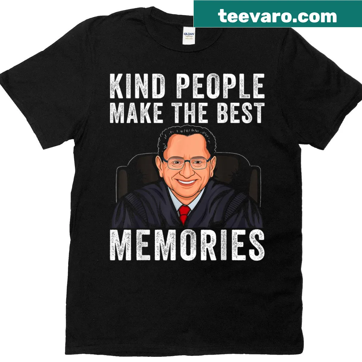 T-shirt with Frank Caprio's quote Kind People Make The Best Memories — on a men's t-shirt
