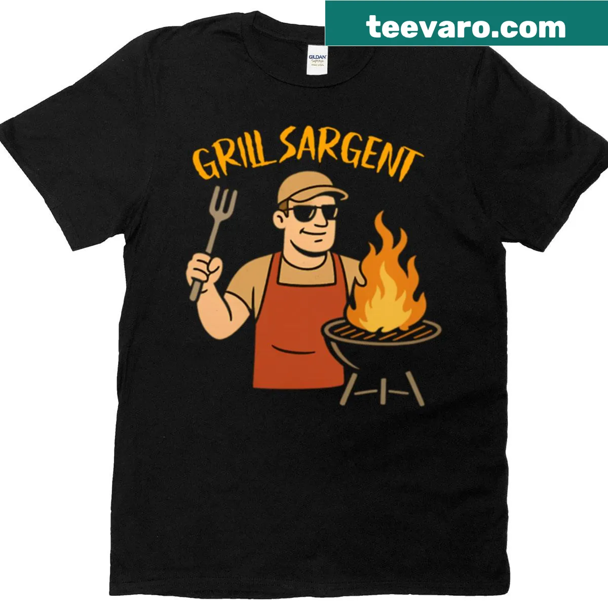 Funny T-shirt for dads featuring coffee and beer theme — on a men's t-shirt