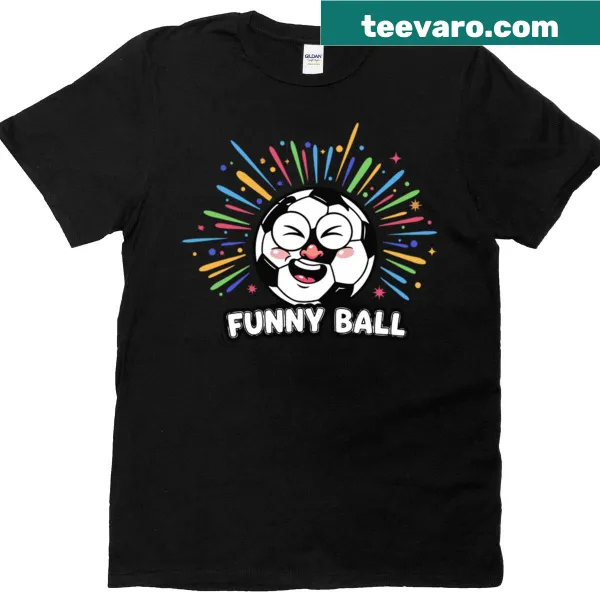 Oversized T-shirt with a cartoon ball celebration design