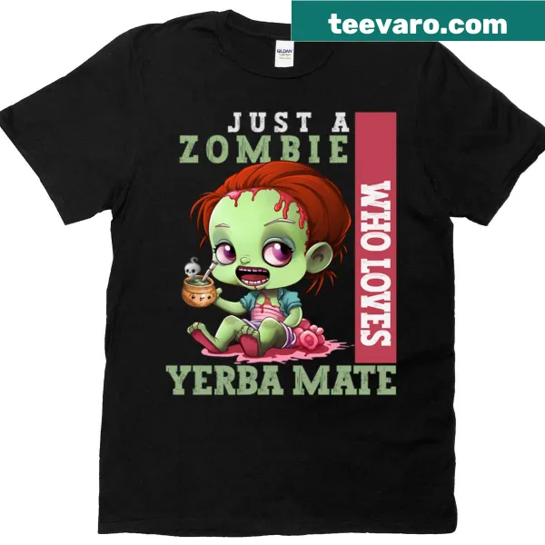 Cute zombie t-shirt for yerba mate lovers with Halloween theme