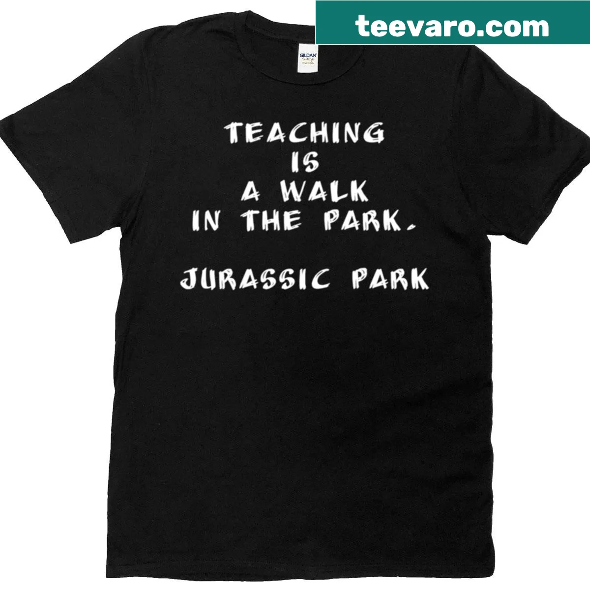 Oversized shirt for teachers with funny sarcastic text. — on a men's t-shirt