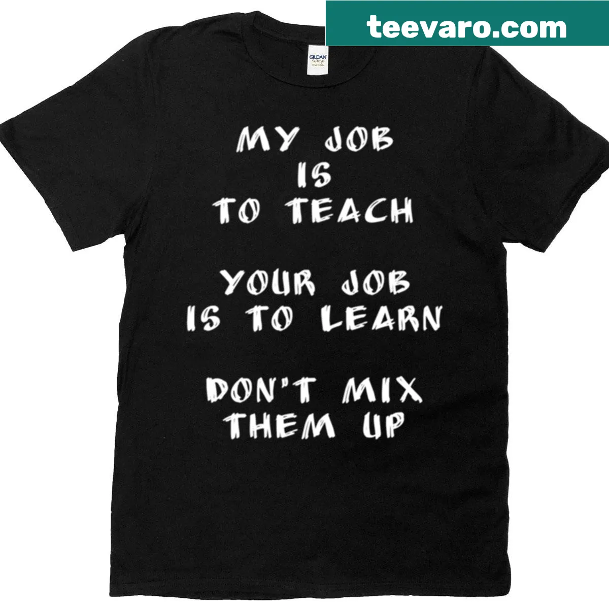 Witty teacher T-shirt with a humorous saying for back-to-school — on a men's t-shirt