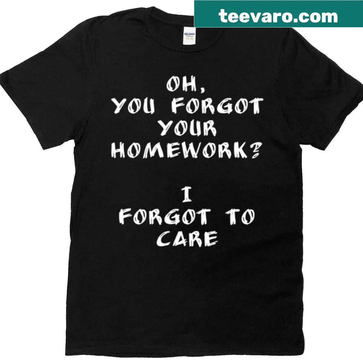 Oversized T-shirt for teachers with funny back-to-school graphic — on a men's t-shirt