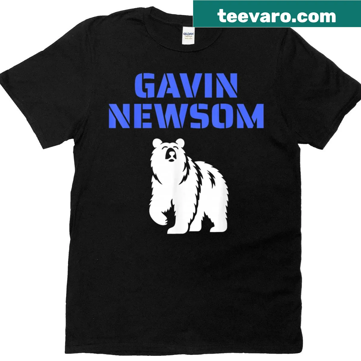 T-shirt supporting Gavin Newsom's 2028 presidential campaign — on a men's t-shirt