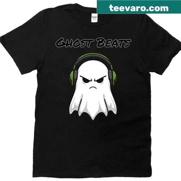 Ghost with music notes graphic on a T-shirt