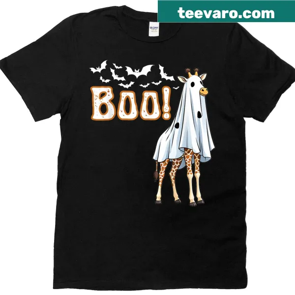 Giraffe in ghost costume Halloween shirt