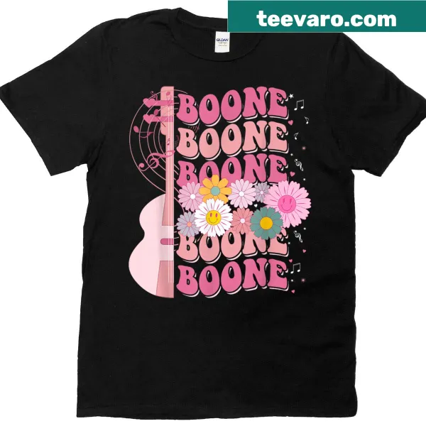 Personalized retro T-shirt with groovy flower design and name space