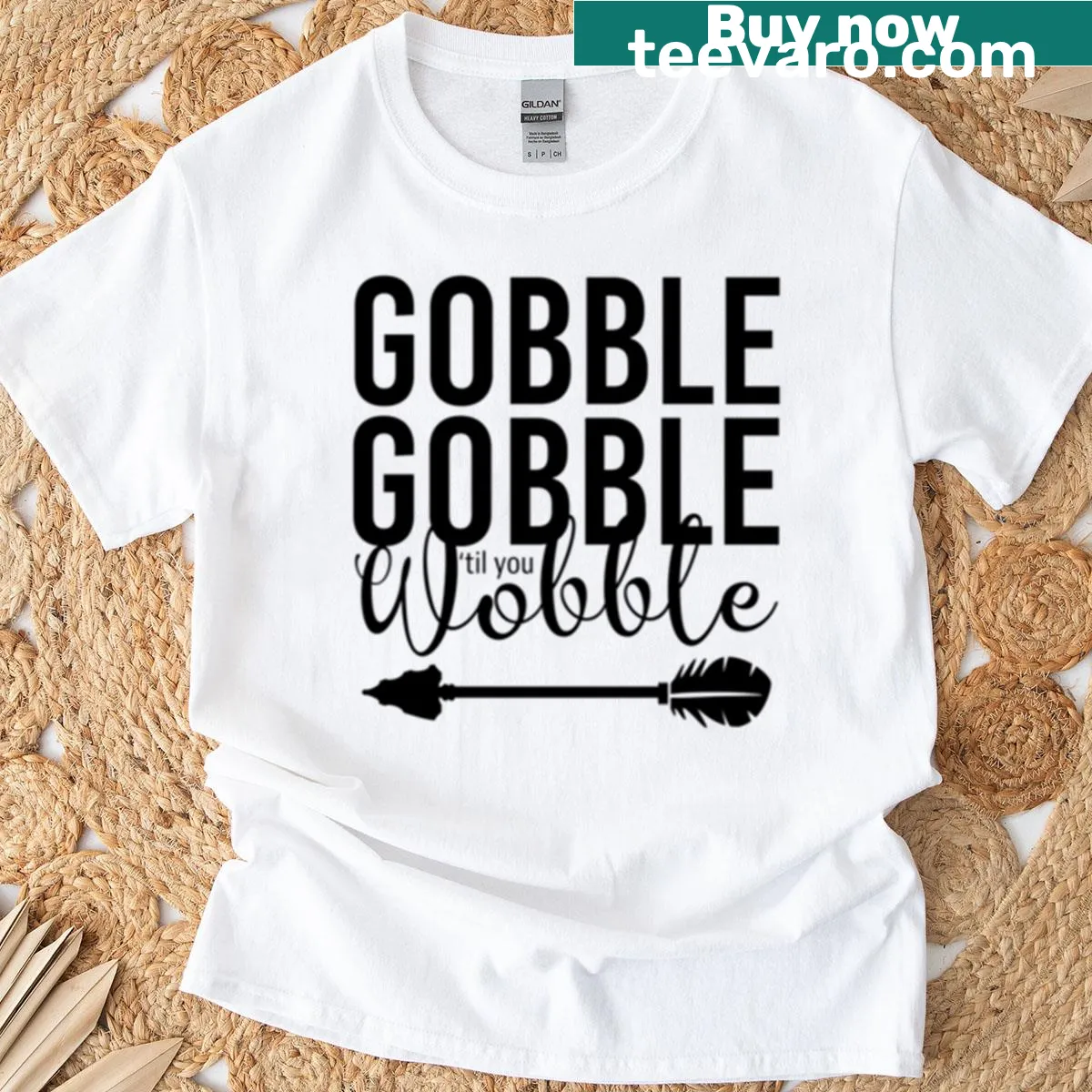 Thanksgiving themed t-shirt with humorous turkey phrase — on a men's t-shirt