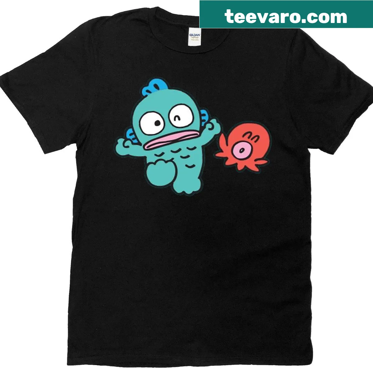 Cartoon graphic of Hangyodon for a playful vibe — on a men's t-shirt