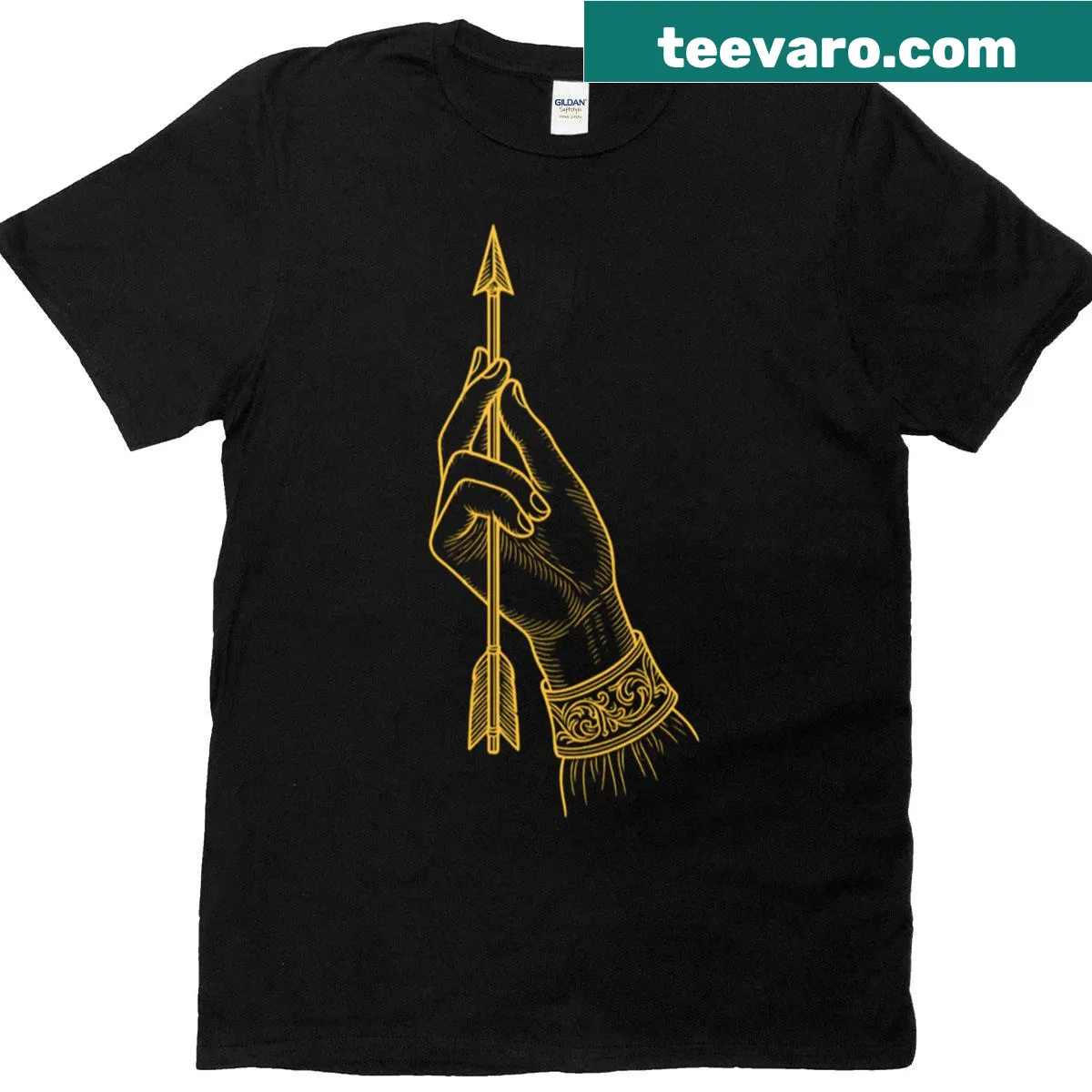 Archer t-shirt with "Hold My Arrow" text and bow graphic — on a men's t-shirt