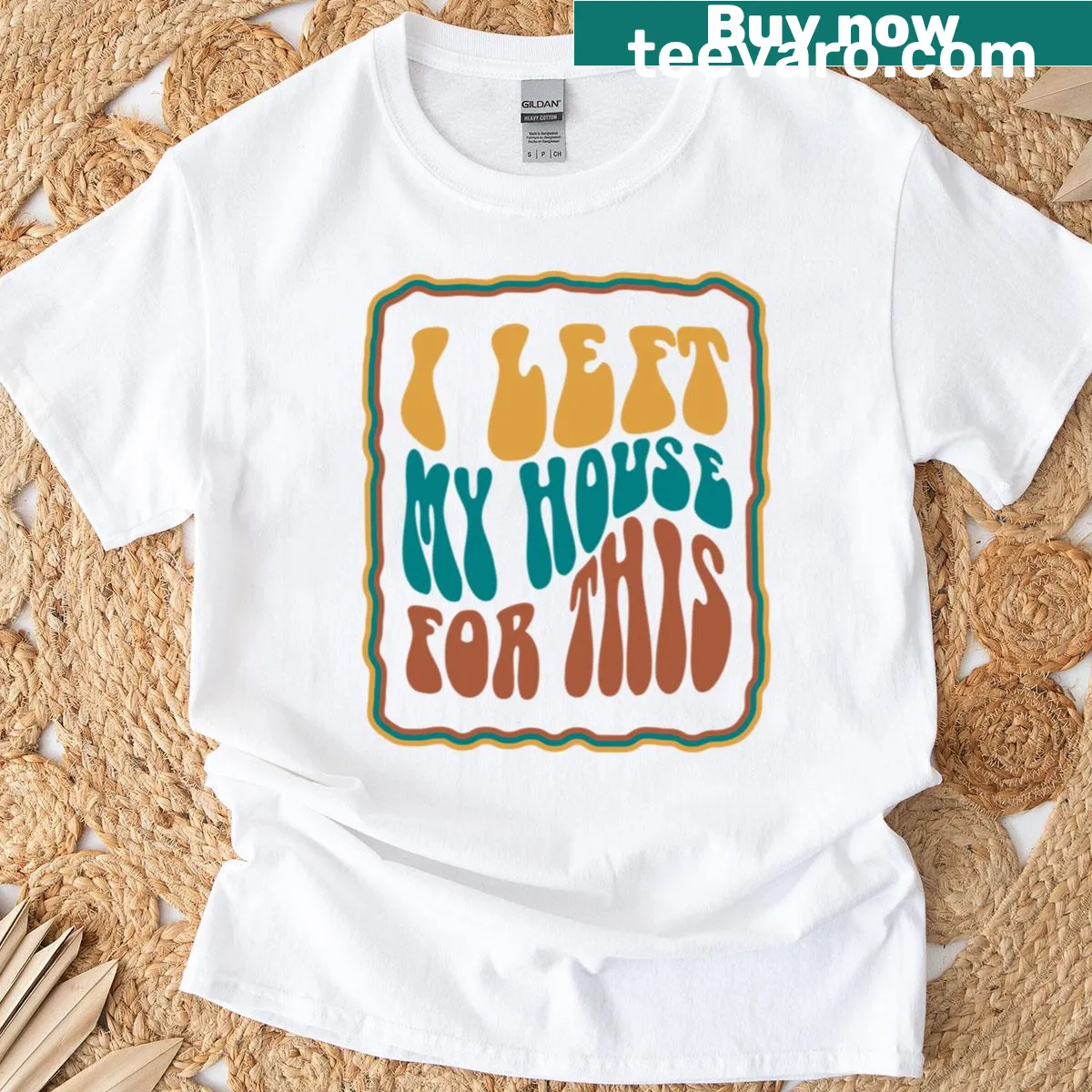 Funny introvert quote T-shirt with text about leaving home — on a men's t-shirt