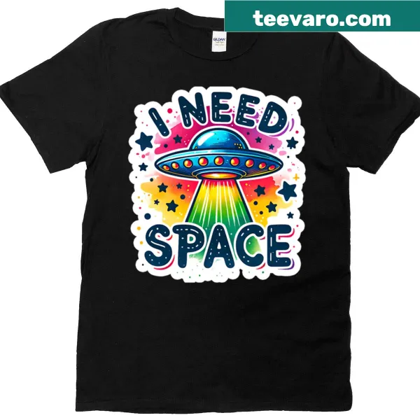 Oversized shirt with the phrase I Need Space in relaxed typography.