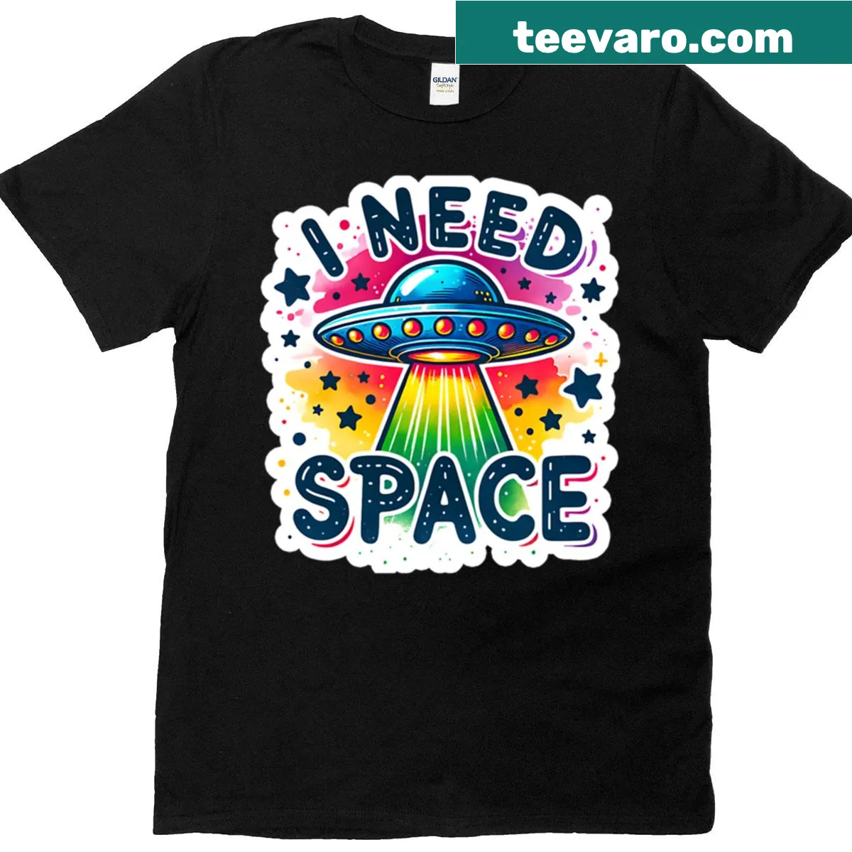 Oversized shirt with the phrase I Need Space in relaxed typography. — on a men's t-shirt