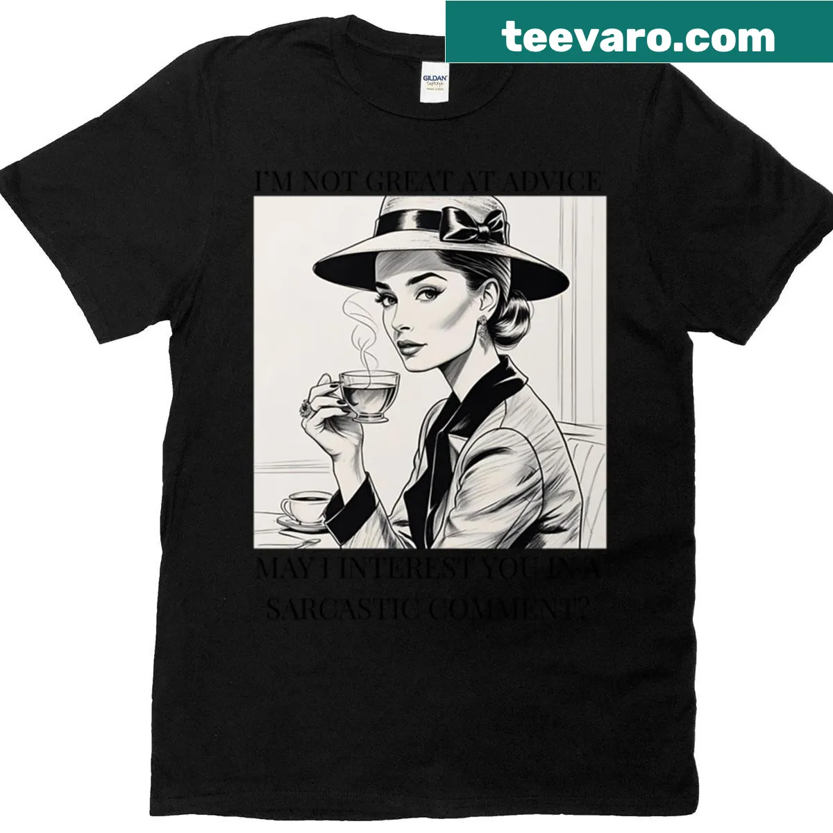 Retro oversized t-shirt with sarcastic advice comment for women — on a men's t-shirt