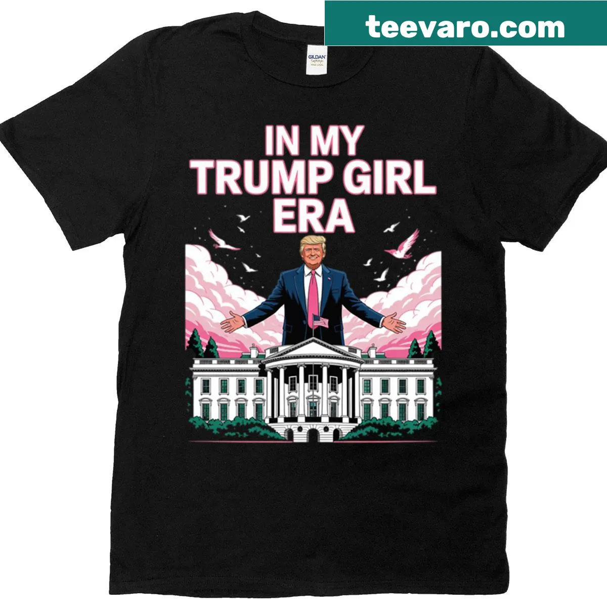 Funny In My Trump Girl Era T-shirt with bold typography — on a men's t-shirt