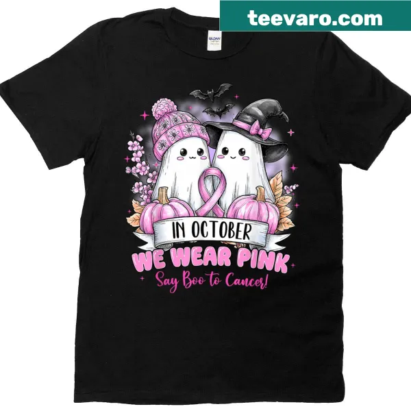 Pink shirt advocating breast cancer awareness with playful text