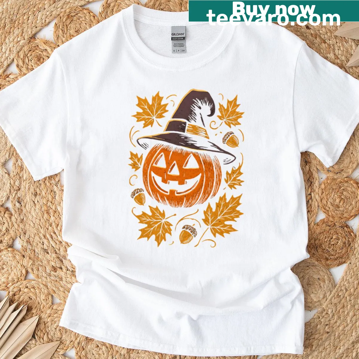 Classic jack-o'-lantern t-shirt for Halloween — on a men's t-shirt