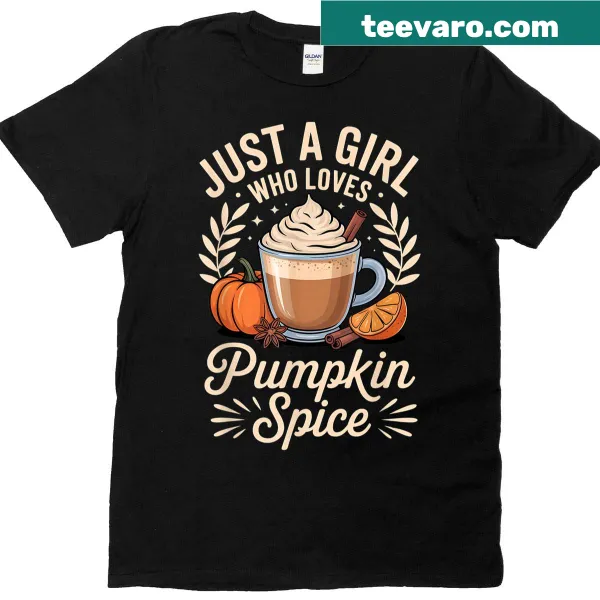 T-shirt with text celebrating pumpkin spice and autumn