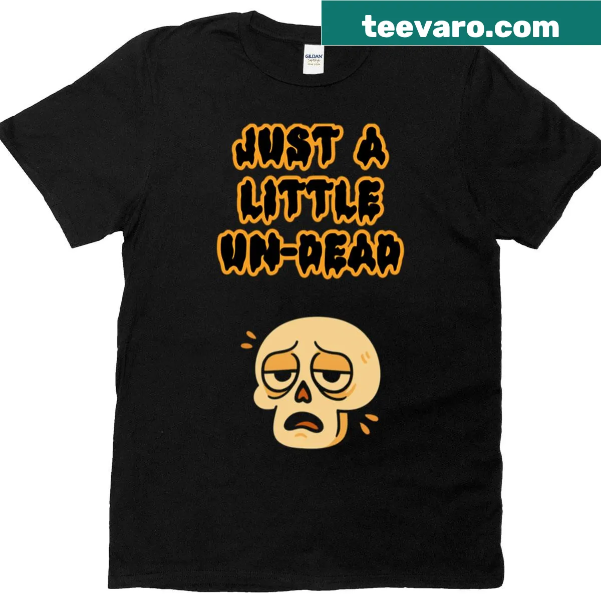 Oversized t-shirt with a humorous zombie-themed graphic and text. — on a men's t-shirt