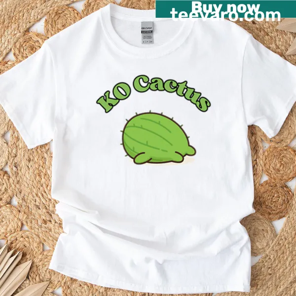 Cute chibi cactus illustration on a T-shirt