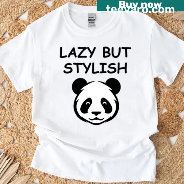 Funny panda design featuring a relaxed cartoon panda