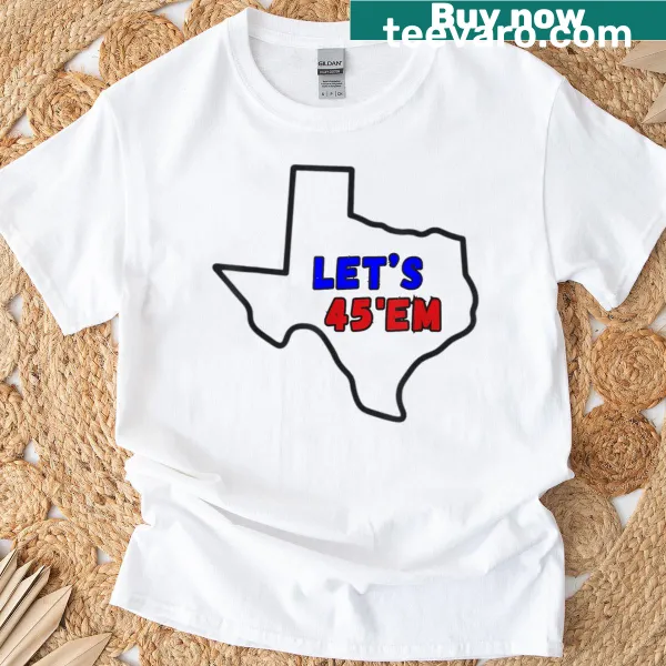 Football-themed t-shirt with Lets 45 Em text