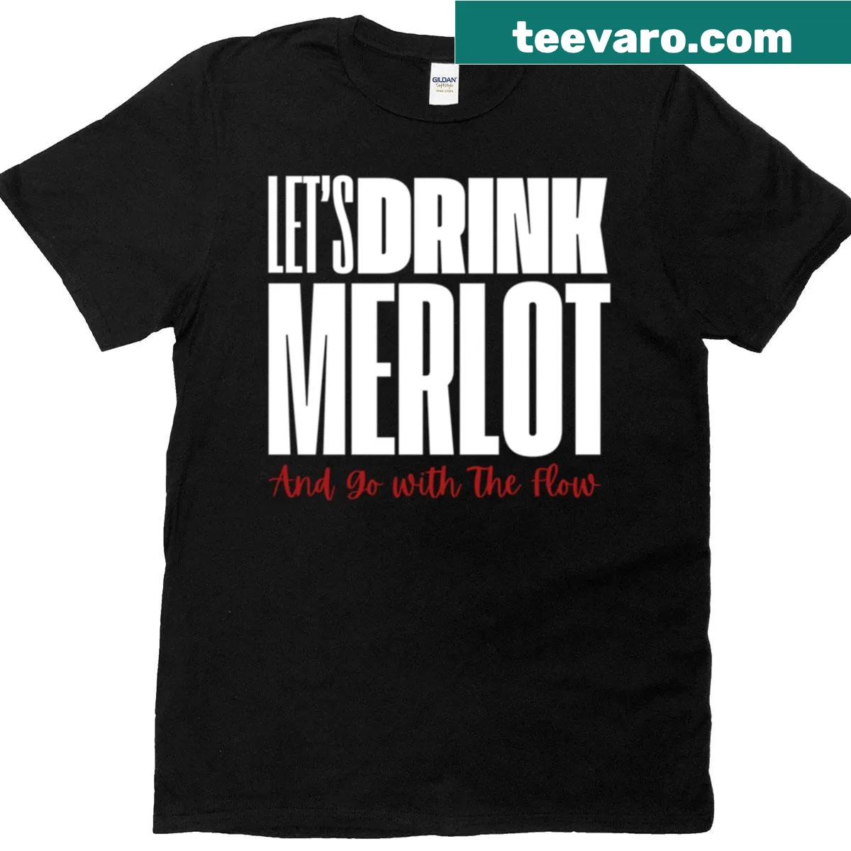 T-shirt featuring humorous Merlot and relaxation text — on a men's t-shirt