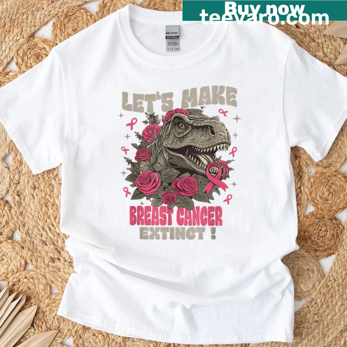 Empowering typography for breast cancer awareness on a women's t-shirt — on a men's t-shirt