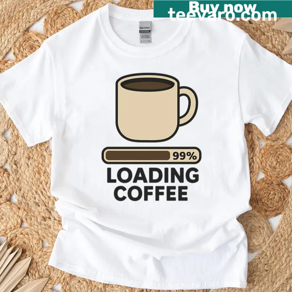 Progress bar graphic saying 'Loading Coffee'