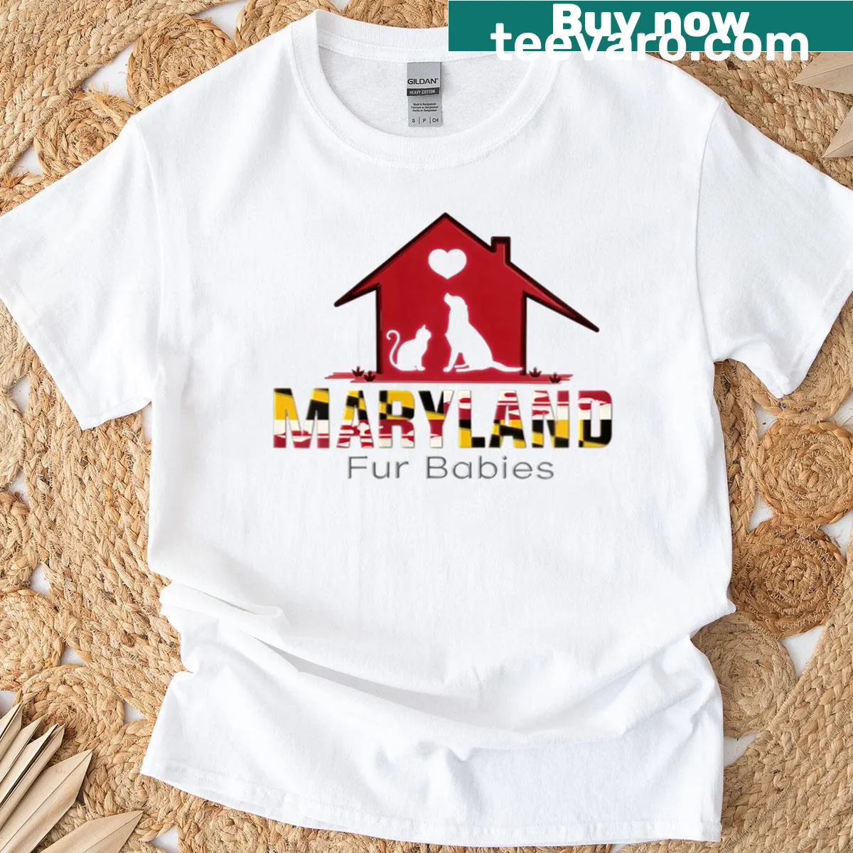 Illustration of paw prints and supportive message for animal rescue — on a men's t-shirt