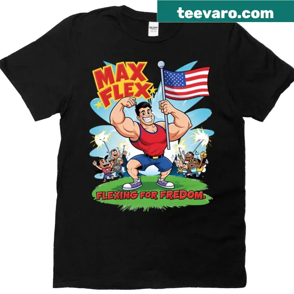 Oversized T-shirt with 'Flexing For Freedom' text
