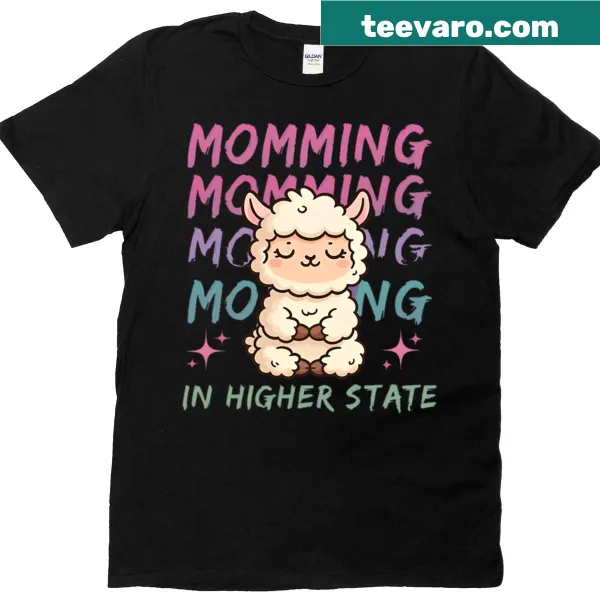 Funny llama mom t-shirt with meditating design