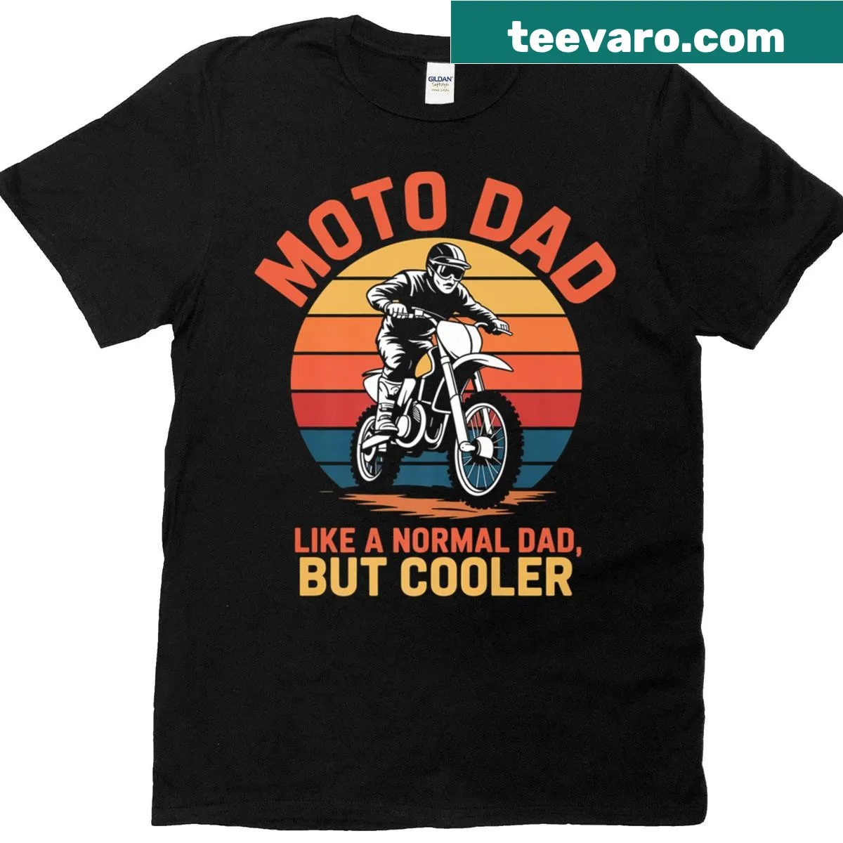 Funny motorcycle-themed t-shirt for dads with a humorous graphic — on a men's t-shirt