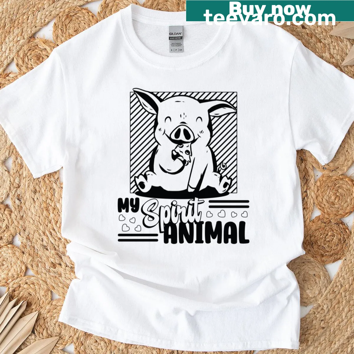 Oversized T-shirt with 'My Spirit Animal' and farming themes — on a men's t-shirt