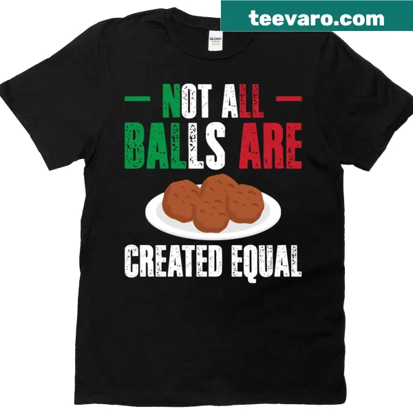 Humorous meatball-themed graphic T-shirt for food lovers